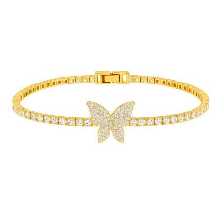 18K Gold Plated Sparkling Butterfly Zirconia Bracelet
